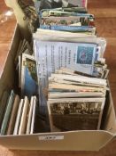BOX OF OLD TO MODERN POSTCARDS INCLUDING WARMINSTER RP, GODSTONE RP (2), PRINCETOWN RP, A FEW COMIC,