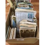 BOX OF OLD TO MODERN POSTCARDS INCLUDING WARMINSTER RP, GODSTONE RP (2), PRINCETOWN RP, A FEW COMIC,