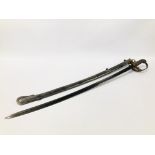 A WILLIAM IV 1822 PATTERN INFANTRY OFFICERS SWORD TO THE COLDSTREAM GUARDS, BLADE LENGTH 82CM.