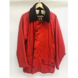 A BEAUFORT LIGHT WEIGHT BARBOUR COAT RED,