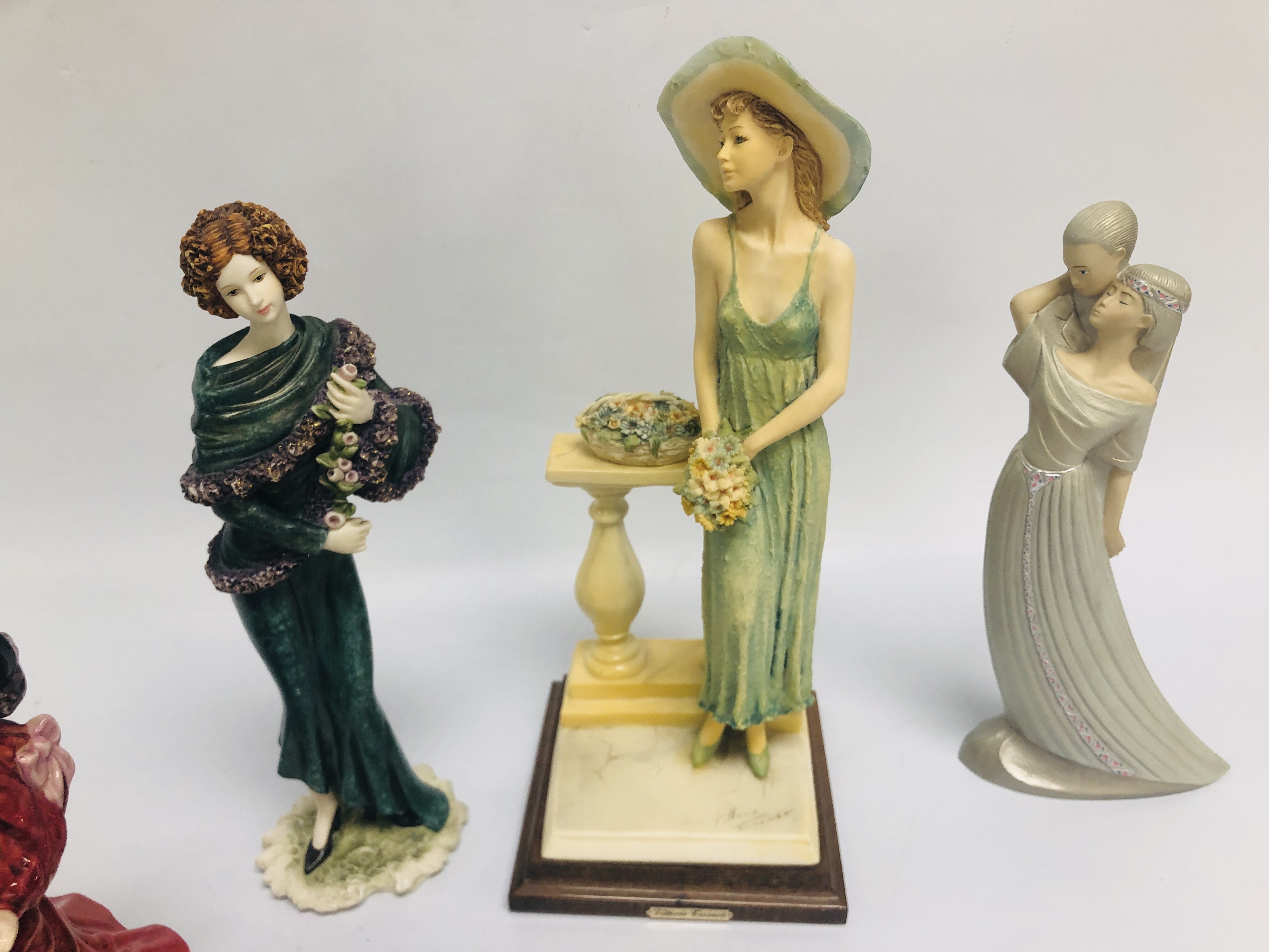 ROYAL DOULTON FIGURINE PATRICIA HN3365 ALONG WITH THREE VARIOUS CABINET ORNAMENTS A.D.L. - Image 4 of 9