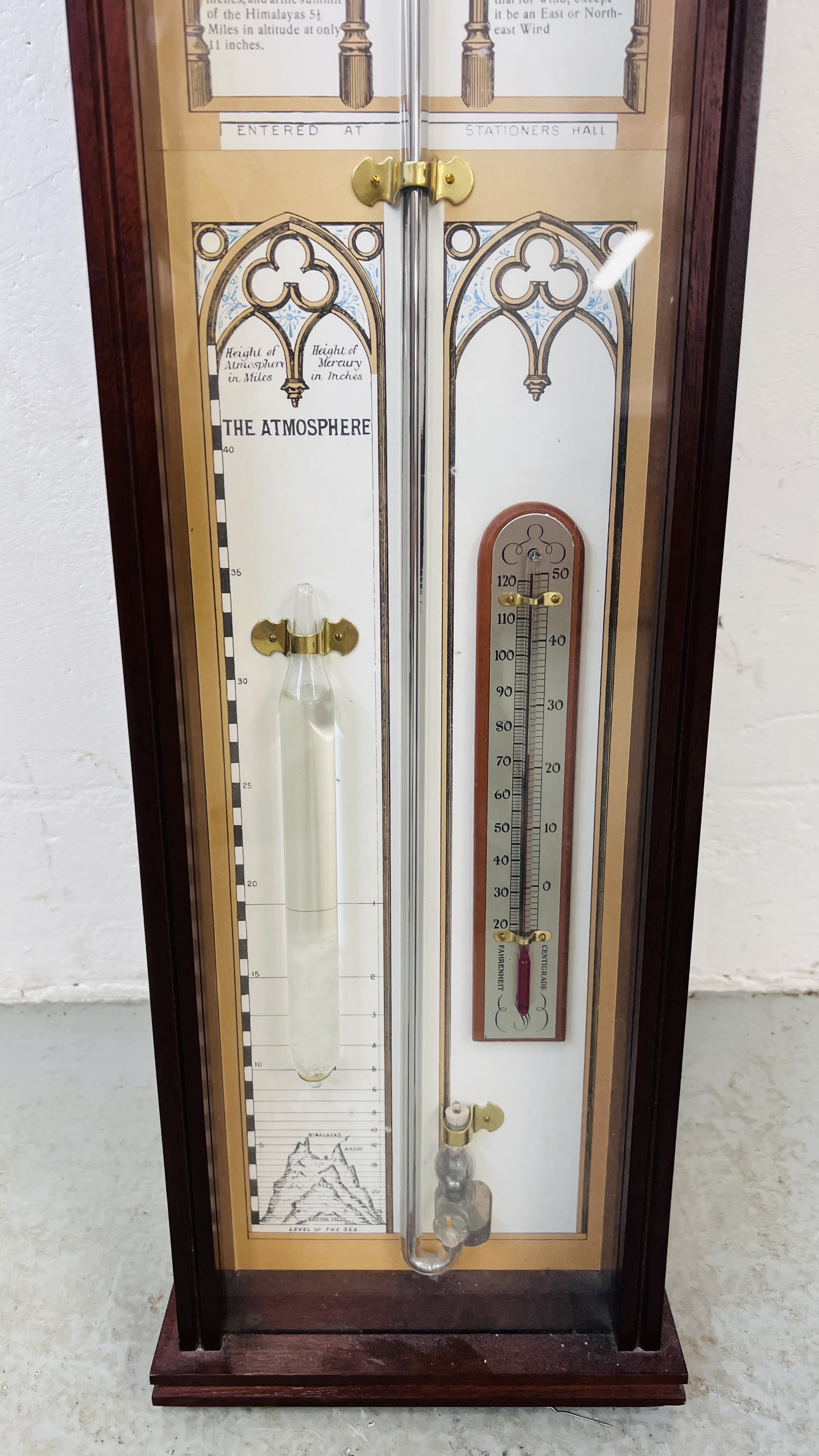A REPRODUCTION COMITTI OF LONDON ADMIRAL FITZROY MERCURIAL BAROMETER. - Image 5 of 8