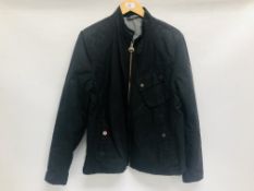 A BARBOUR INTERNATIONAL SIZE MEDIUM COAT.