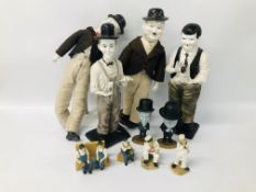 COLLECTION OF ASSORTED LAUREL AND HARDY FIGURES, ETC.