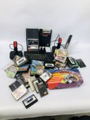 A SINCLAIR 2X SPECTRUM GAMES CONSOLE COMPLETE WITH GAMES AND ACCESSORIES + VIDEOMASTER SUPERSCORE