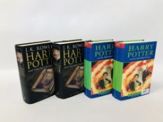 FOUR HARRY POTTER FIRST EDITION HARDBACK BOOKS TO INCLUDE HARRY POTTER AND THE HALF-BLOOD PRINCE