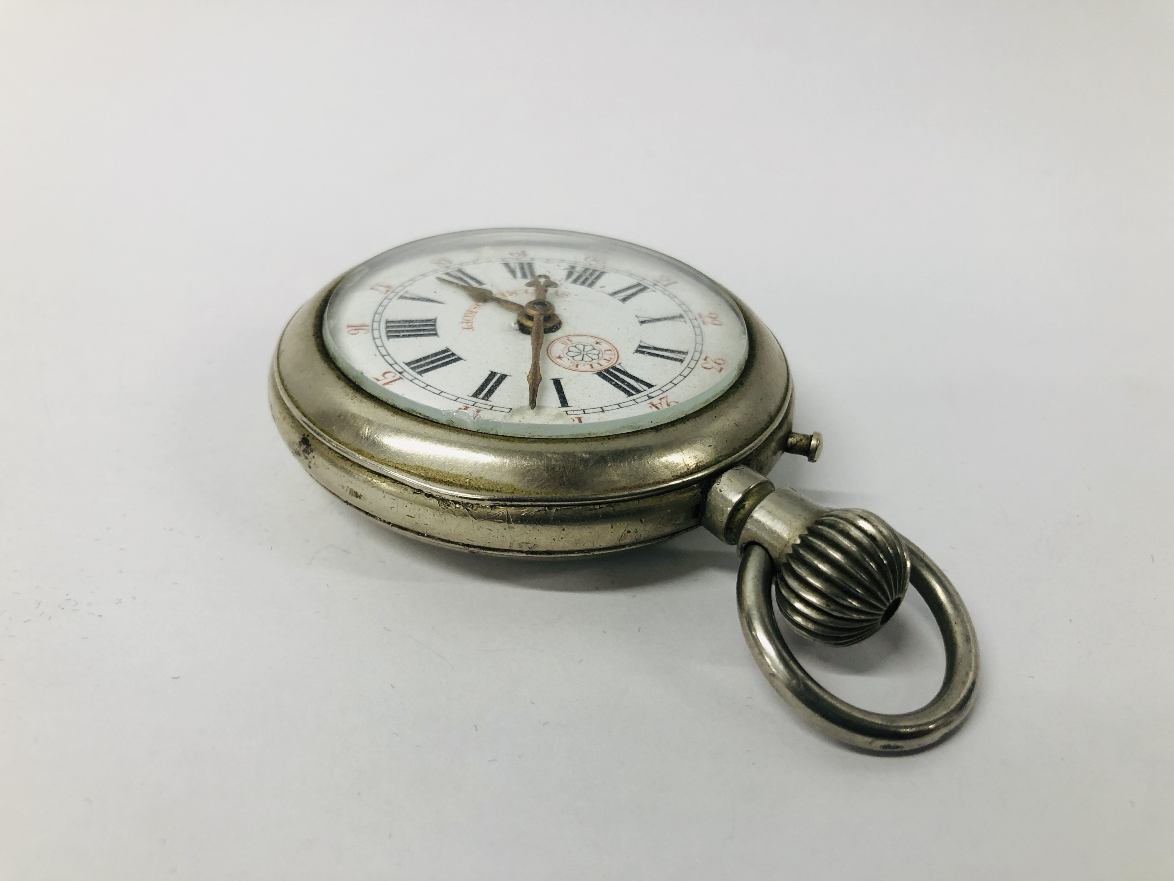 "ROSSKOPF" SYSTEME SWISS MADE POCKET WATCH, ENAMELLED DIAL A/F D 6CM. - Image 3 of 7