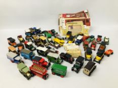 APPROX 50 DIE-CAST MODEL VEHICLES TO INCLUDE MATCHBOX MODELS OF YESTERYEAR AND CORGI ETC.