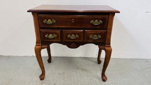 REPRODUCTION TWO DRAWER LOW BOY WIDTH 77CM. DEPTH 41CM. HEIGHT 77CM.