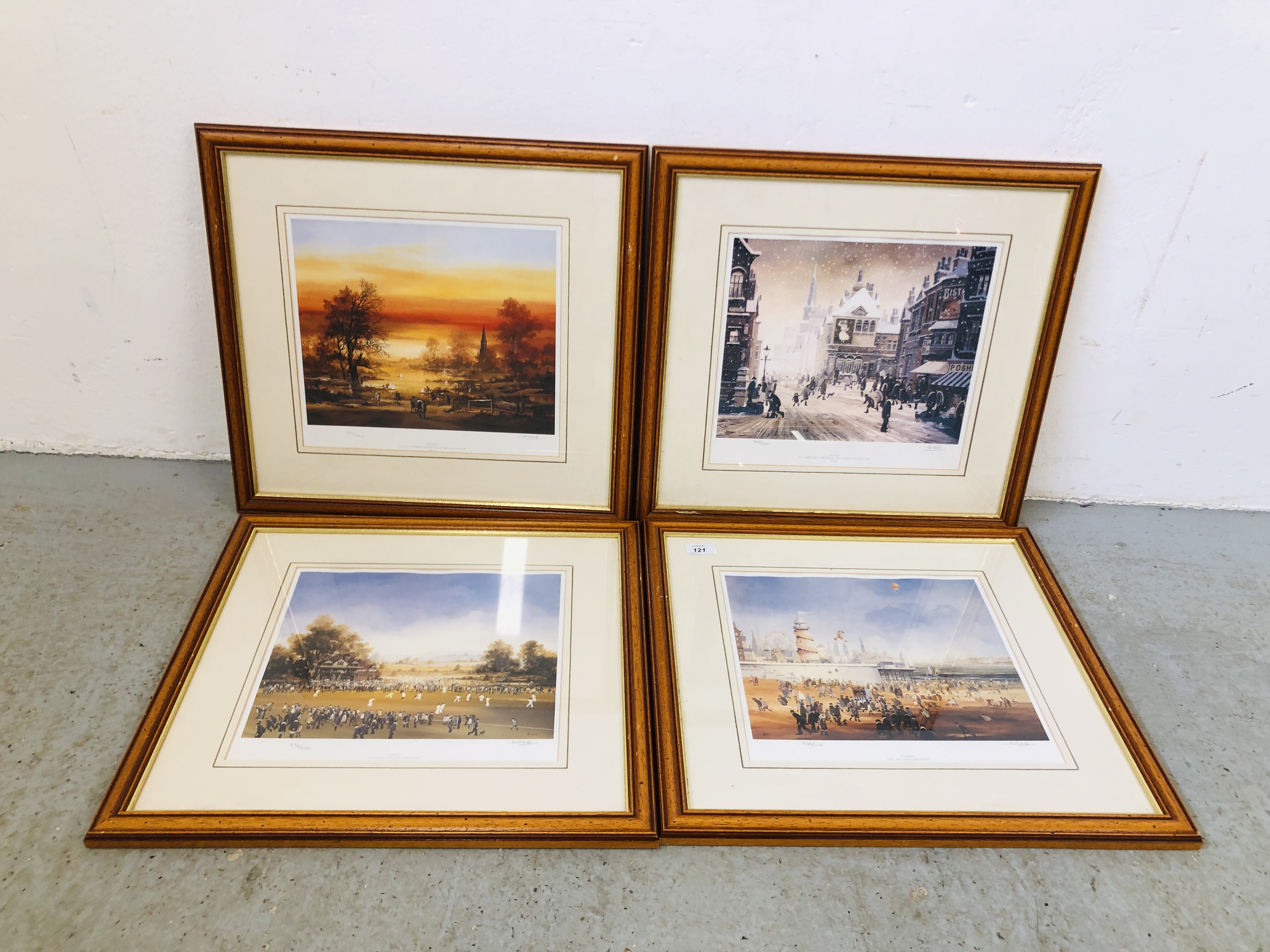 A SET OF 4 LIMITED EDITION FOUR SEASONS BRAAQ PRINTS WIDTH 32.5CM. HEIGHT 30CM.