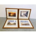 A SET OF 4 LIMITED EDITION FOUR SEASONS BRAAQ PRINTS WIDTH 32.5CM. HEIGHT 30CM.