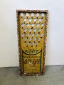 A VINTAGE WOODEN FAIRGROUND BOARD GAME 46CM X H 114CM.