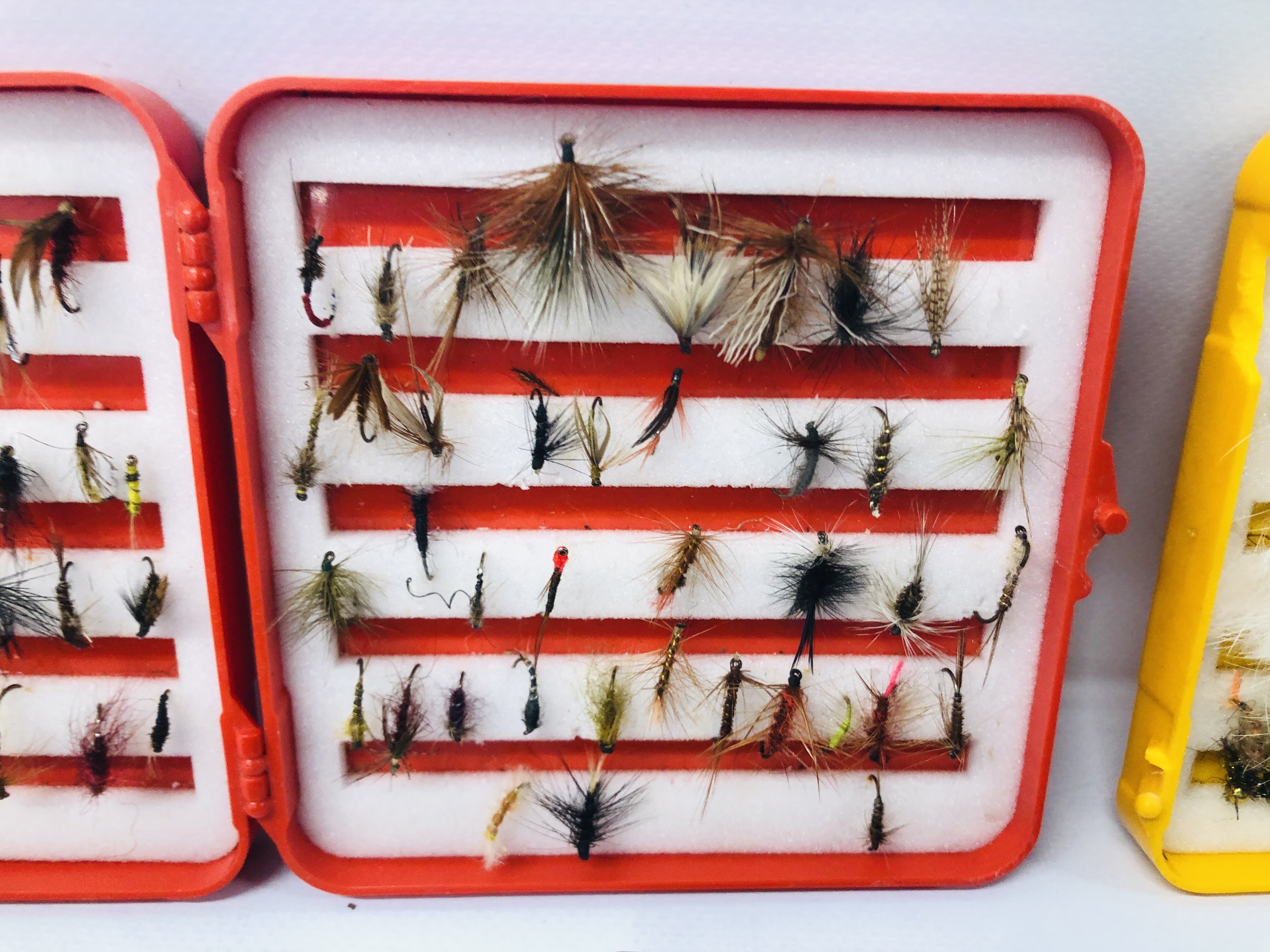 SIX CASES CONTAINING AN ASSORTMENT OF FISHING FLIES. - Image 7 of 9