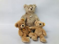 THREE STEIFF BEARS TO INCLUDE TEDDY 48 ROSE 01738 (407192) ALONG WITH 111471 AND 663086