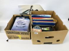 TWO BOXES OF ASSORTED AVIATION RELATED EPHEMERA AND PHOTOGRAPHS ETC.