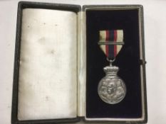 1917 DUKE OF CONNAUGHT M.W.G.M. SILVER MEDAL IN BOX WITH 23 JUNE 1917 BAR AND ORIGINAL SUSPENDER.