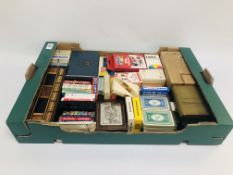 A BOX OF PLAYING CARDS TO INCLUDE LACONS, PLAYERS, VIRGINIA, ETC.