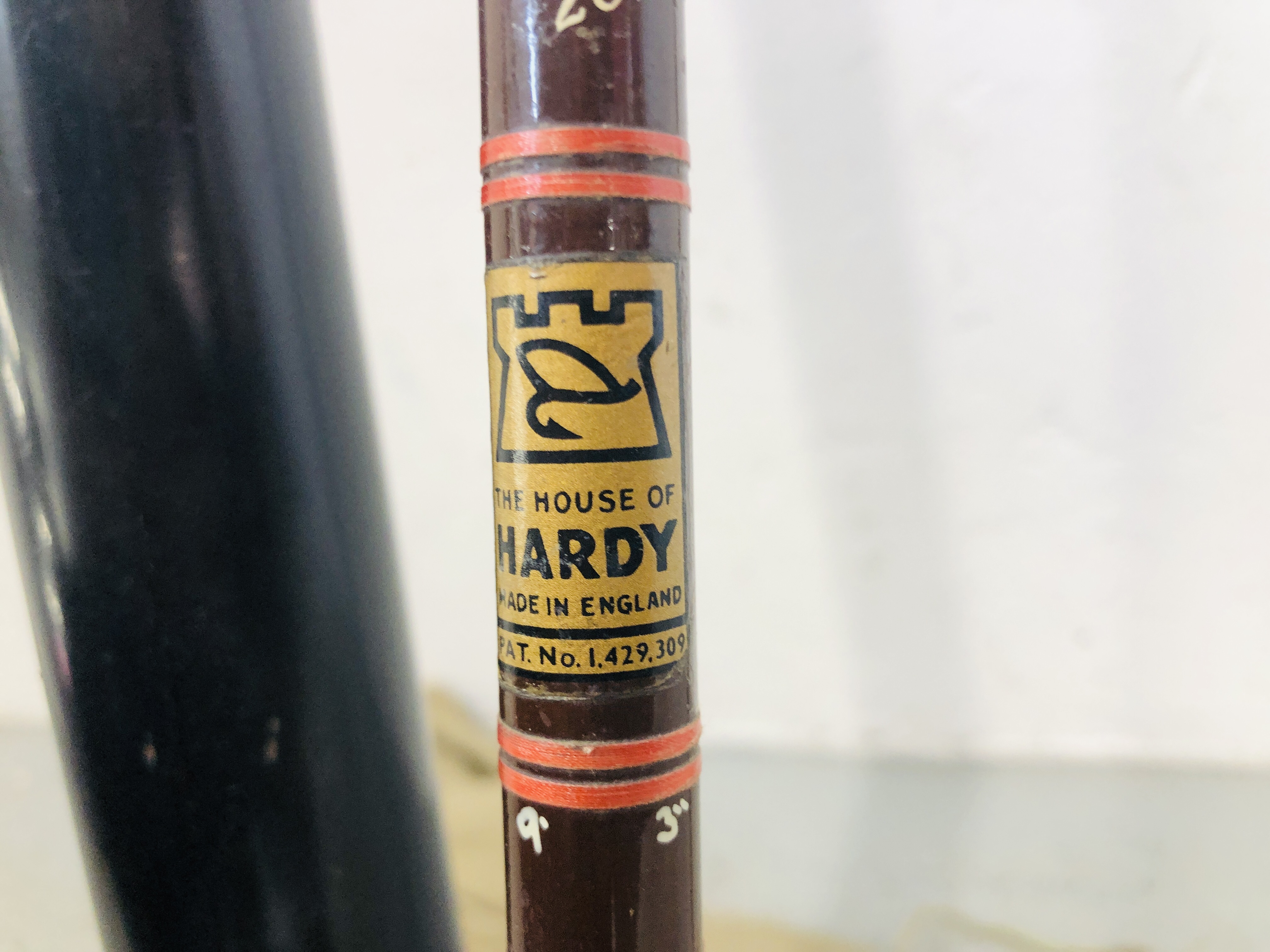 A HARDY 2 PIECE 9 FT 3 INCH RICHARD WALKER SUPER LIGHT FLY FISHING ROD #7/8 WITH SLEEVE AND TUBE. - Image 5 of 6