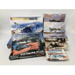 COLLECTION OF AVIATION RELATED MODEL MAKERS KITS TO INCLUDE 4 X AIRFIX, AN AIRFIX PUZZLE, LINDBERG,