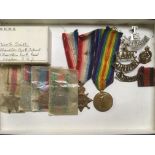 WW2 GROUP OF FOUR MEDALS WITH CERTIFICATE OF ISSUE IN 1970 TO MISS G. SMITH OF LONDON S.E.7.