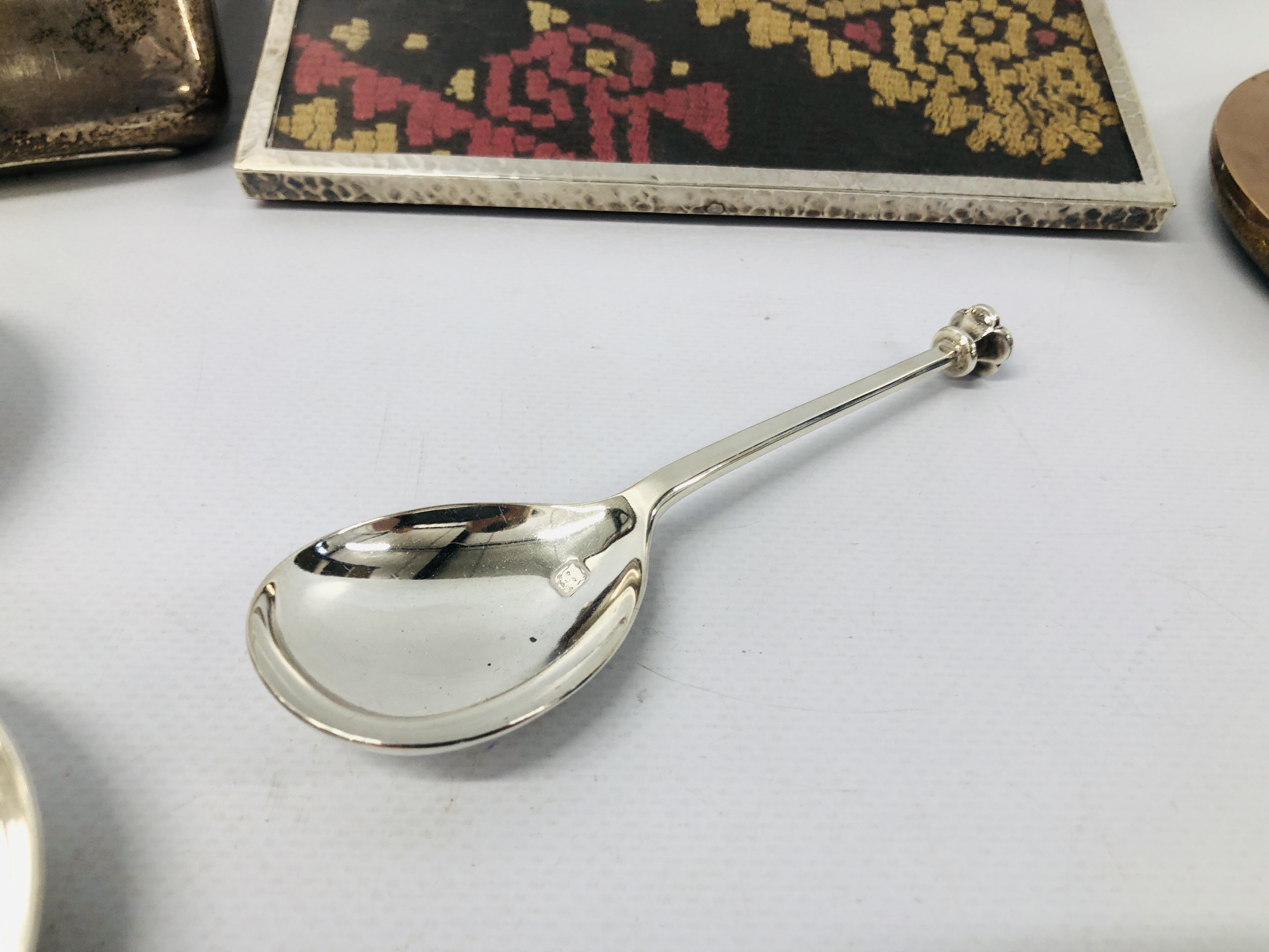 STERLING SILVER STIRRER , SILVER CADDY SPOON, - Image 7 of 11