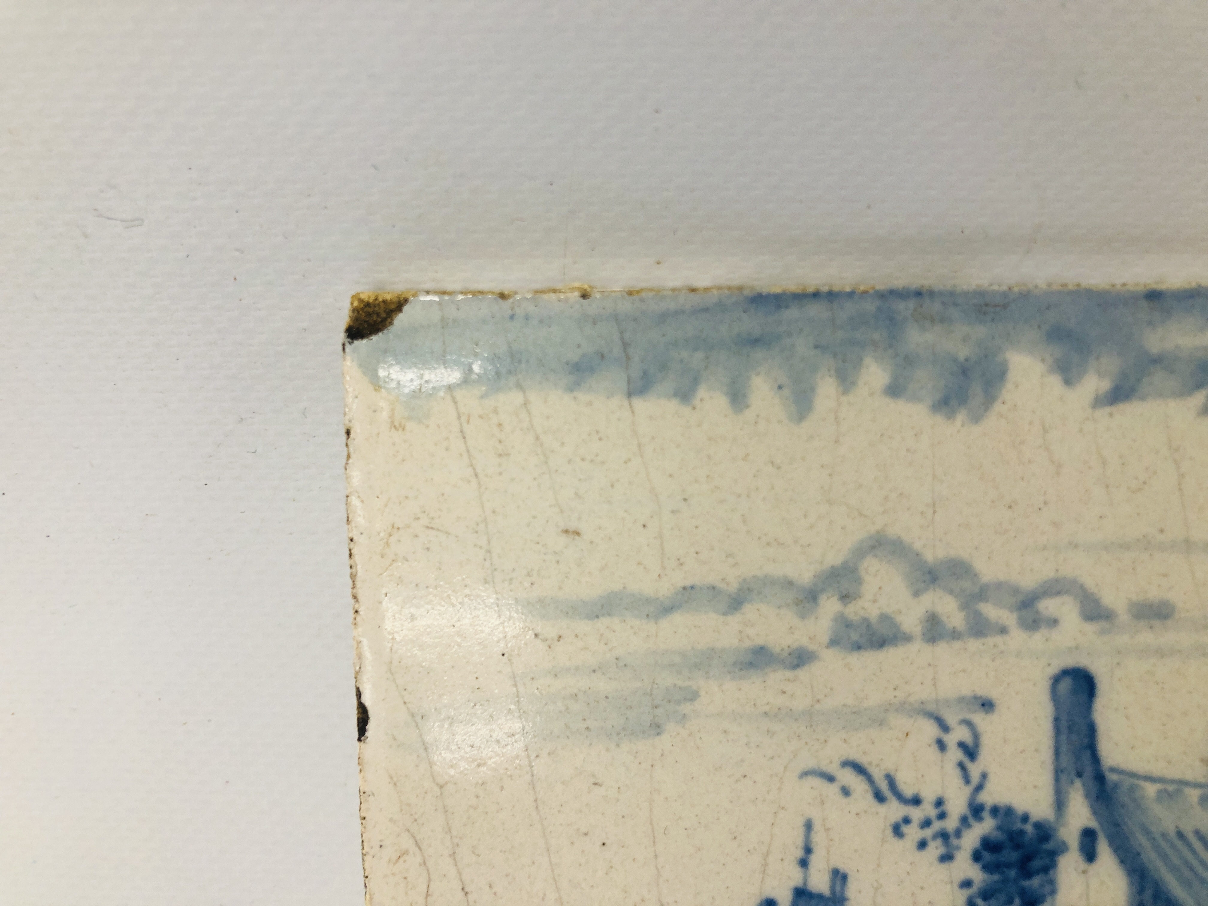 PAIR OF VINTAGE BLUE AND WHITE DELFT TILES TO INCLUDE A WINDMILL SCENE WIDTH 13.5CM HEIGHT 13.5CM. - Image 3 of 12