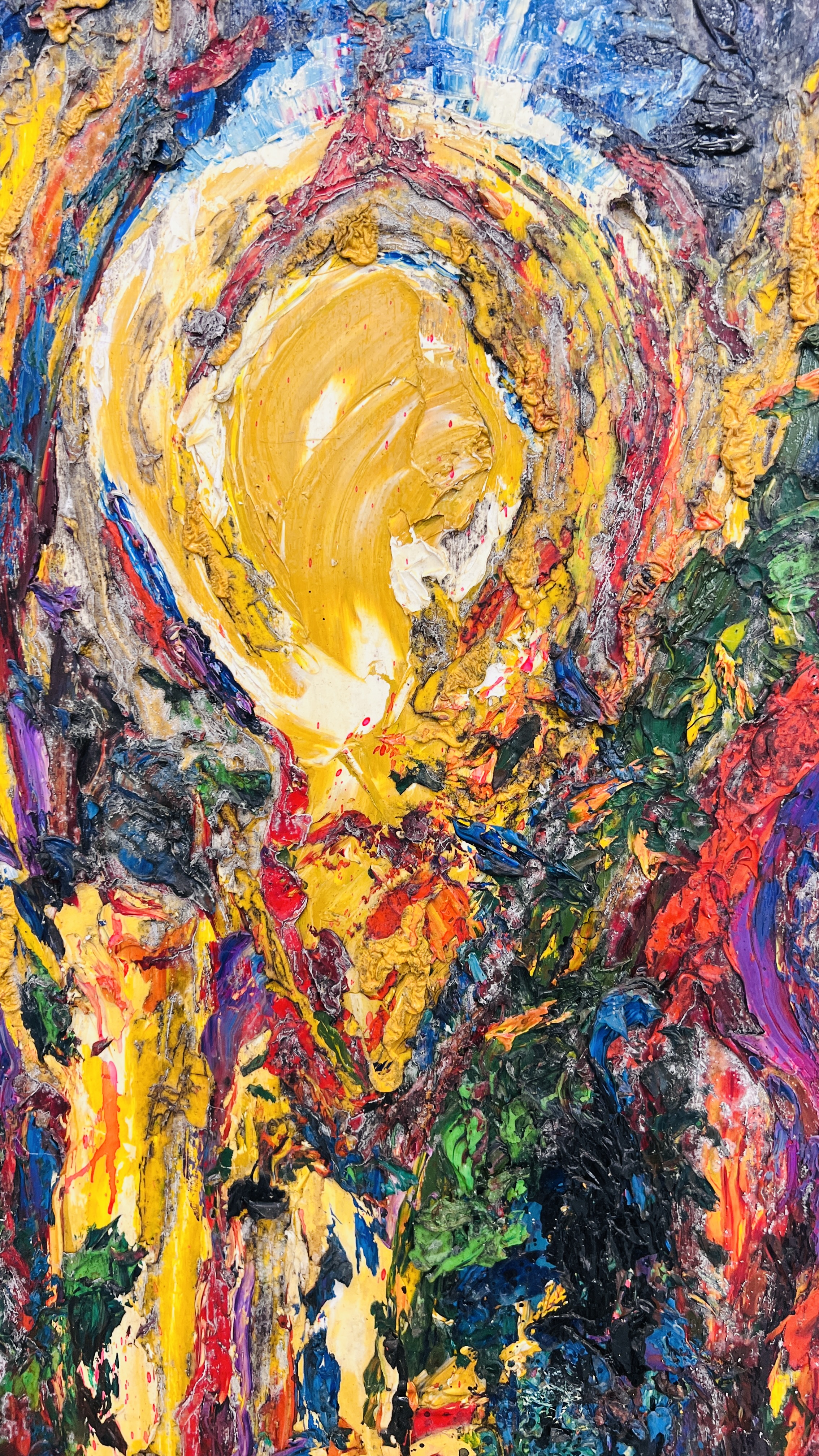 AN ABSTRACT OIL ON BOARD PAINTING BY EDWARD TWOHIG 60 X 147CM. - Image 2 of 4