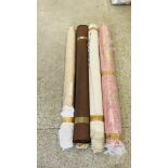 FOUR ROLLS OF UPHOLSTERY MATERIAL (APPROX. WIDTH 145CM.