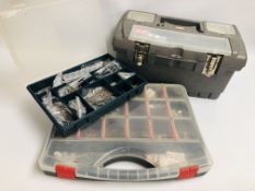 THREE TOOL BOXES CONTAINING JEWELLERY MAKING ACCESSORIES