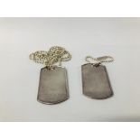 TWO DOG TAGS MARKED 925 GUCCI IN PRESENTATION BAG AND BOX