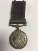 QE2 GENERAL SERVICE "FOR CAMPAIGN SERVICE" (SOUTH ARABIA BAR) MEDAL NAMED TO 23940095 DVR W.C.