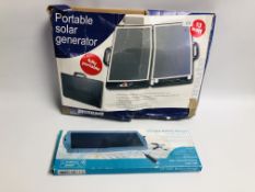 A BOXED PRO TEAM PORTABLE SOLAR GENERATOR AND BOXED NIKKAI 12V SOLAR BATTERY CHARGER - SOLD AS SEEN