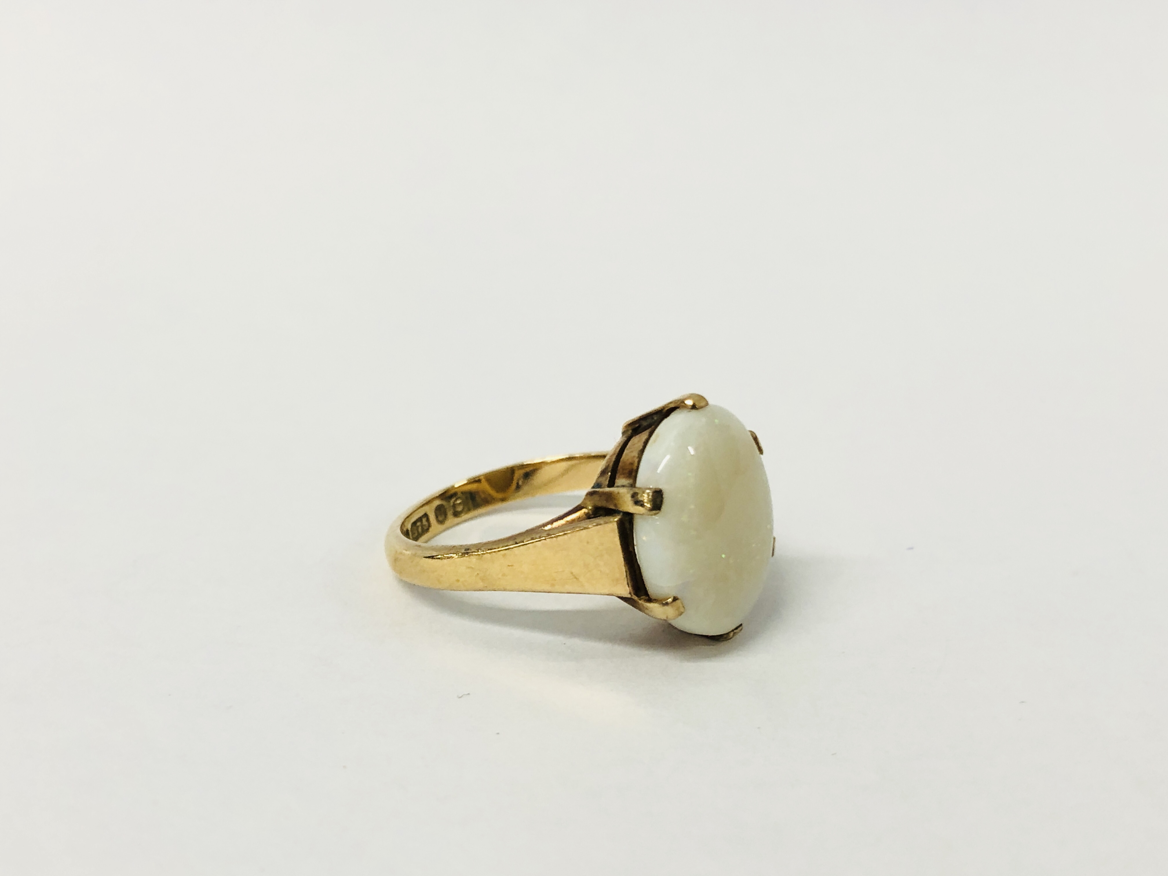 A 9CT GOLD PRECIOUS STONE SET DRESS RING. - Image 2 of 9