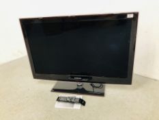 A SAMSUNG 40 INCH FLAT SCREEN TELEVISION COMPLETE WITH REMOTE AND MANUAL - SOLD AS SEEN