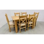 WILLIS & GAMBIER TUSCANY HILLS SOLID OAK EXTENDING DINING TABLE AND 6 DINING CHAIRS