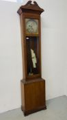 AN OAK LONG CASED CLOCK FOR RESTORATION