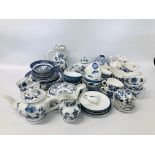 COLLECTION OF BLUE AND WHITE CHINA AND CERAMICS TO INCLUDE WILLOW PATTERN, JOHNSON BROS.