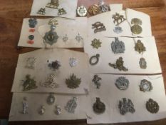 VARIOUS MILITARY BADGES ON CARDS AND LOOSE (APPROX.