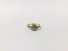 LADIES 18CT AND PLATINUM DIAMOND SET ART DECO STYLE RING.