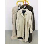 THREE WOMENS DESIGNER BRANDED COATS TO INCLUDE JAEGER, AQUASCUTUM,