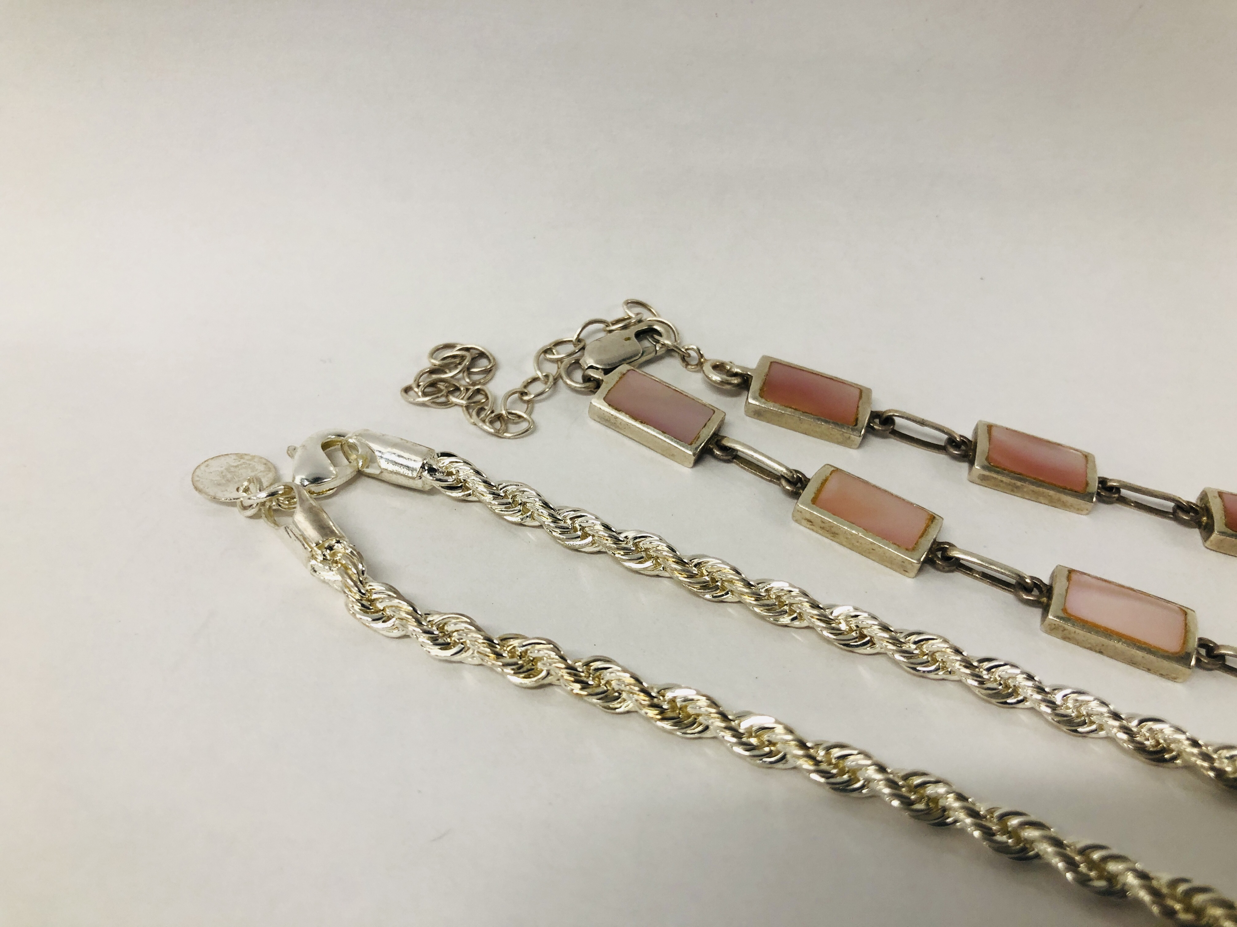 SILVER ROPE TWIST NECKLACE, - Image 2 of 6