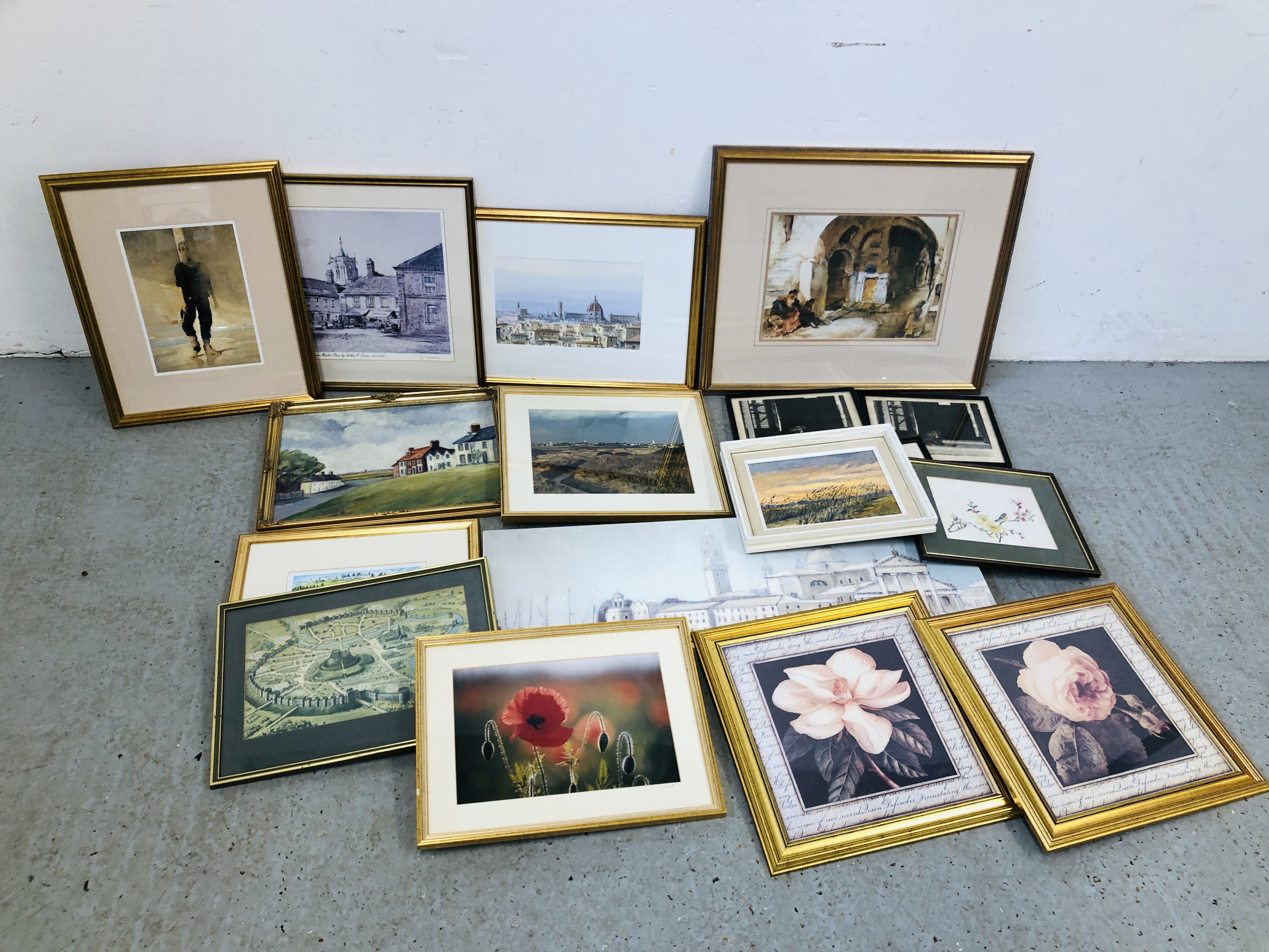 COLLECTION OF FRAMED PICTURES AND PRINTS TO INCLUDE ORIGINAL ARTWORKS BY EVA CHAPMAN, ETC.