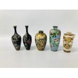 FINE QUALITY JAPANESE SATSUMA VASE WITH SAMURAI AND YOUNG LADIES IN WOODLAND AND GARDEN SETTINGS