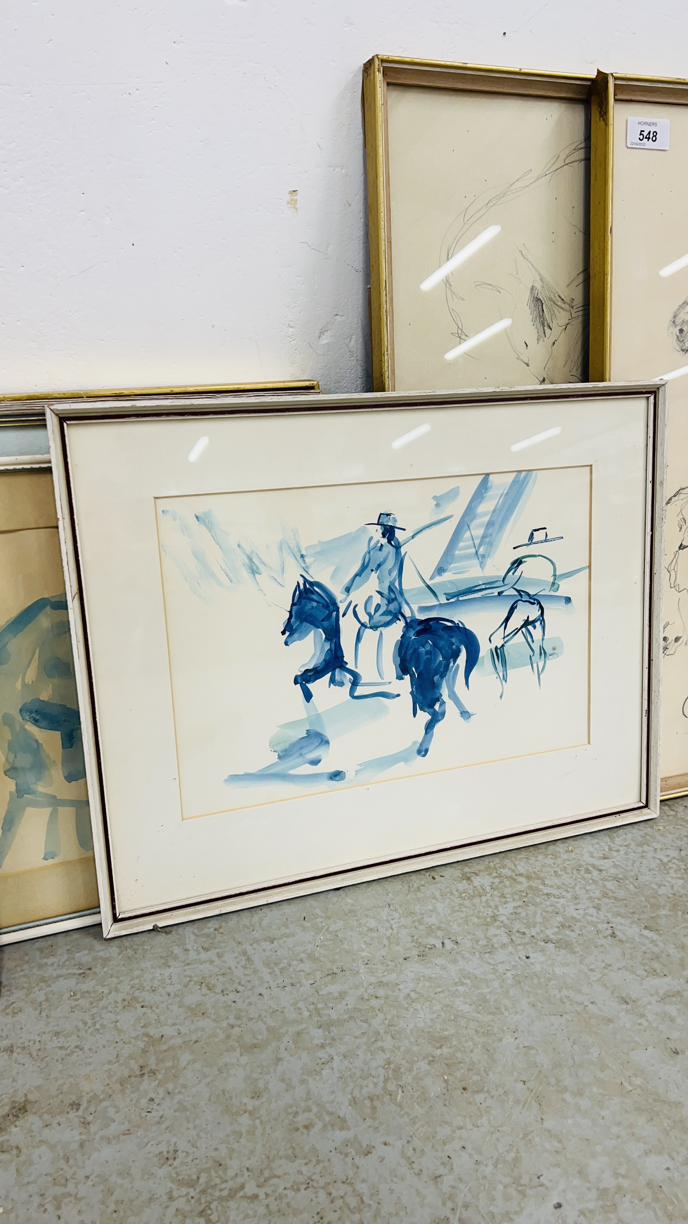 A COLLECTION OF 10 FRAMED ETCHINGS AND WATERCOLOUR BEARING SIGNATURE PURCHASE - Image 4 of 10