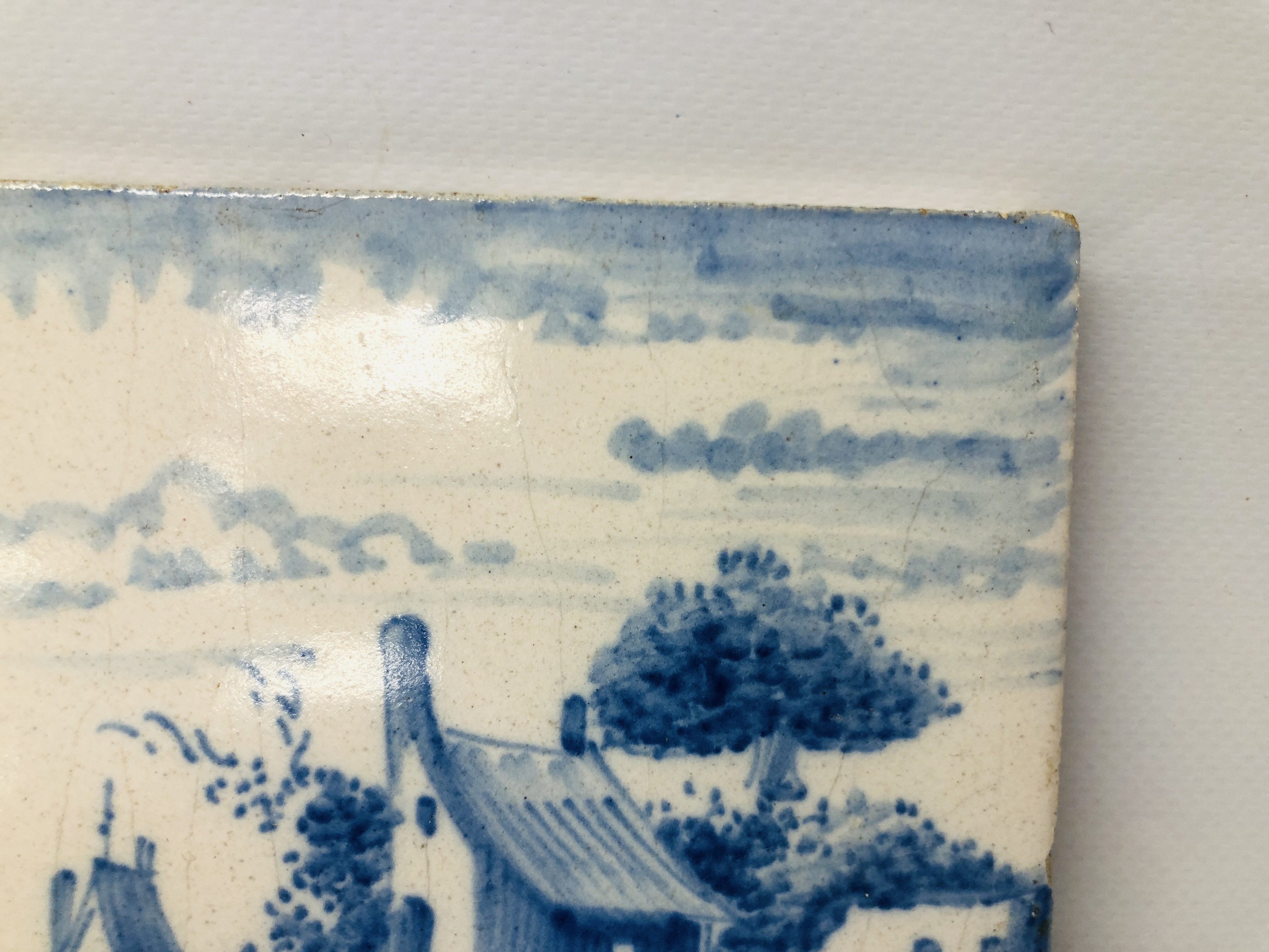 PAIR OF VINTAGE BLUE AND WHITE DELFT TILES TO INCLUDE A WINDMILL SCENE WIDTH 13.5CM HEIGHT 13.5CM. - Image 4 of 12