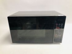 A BLACK FINISH MICROWAVE - SOLD AS SEEN