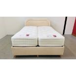 GOOD QUALITY KINGSIZE TWIN ADJUSTABLE ELECTRIC BED AND HEADBOARD WITH TWO BRITISH BED COMPANY