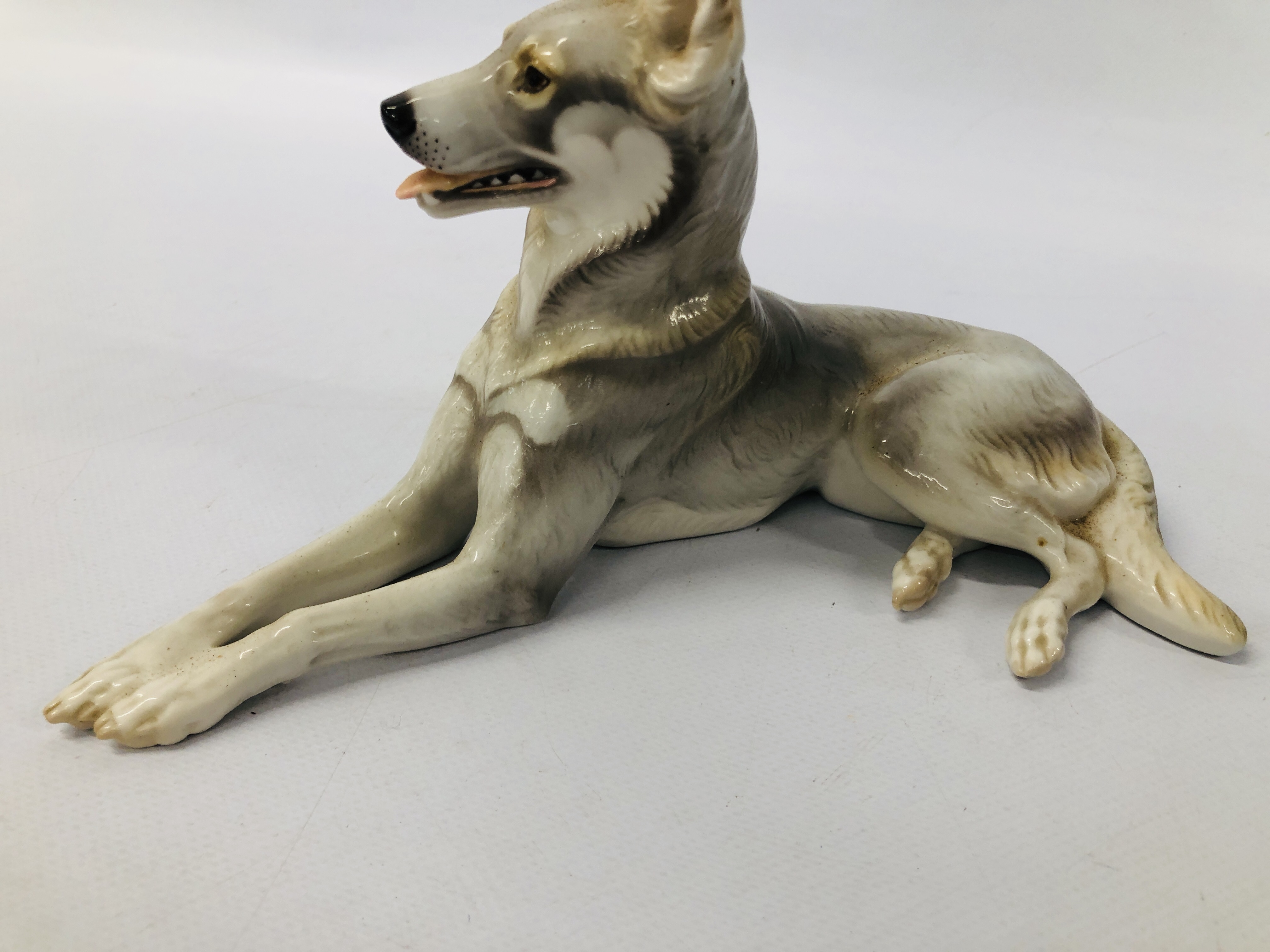 A C20TH NYMPHEMBERG MODEL OF A GERMAN SHEPHERD DOG ALONG WITH A ROYAL DOULTON CORGI DOG AND SEATED - Image 13 of 15