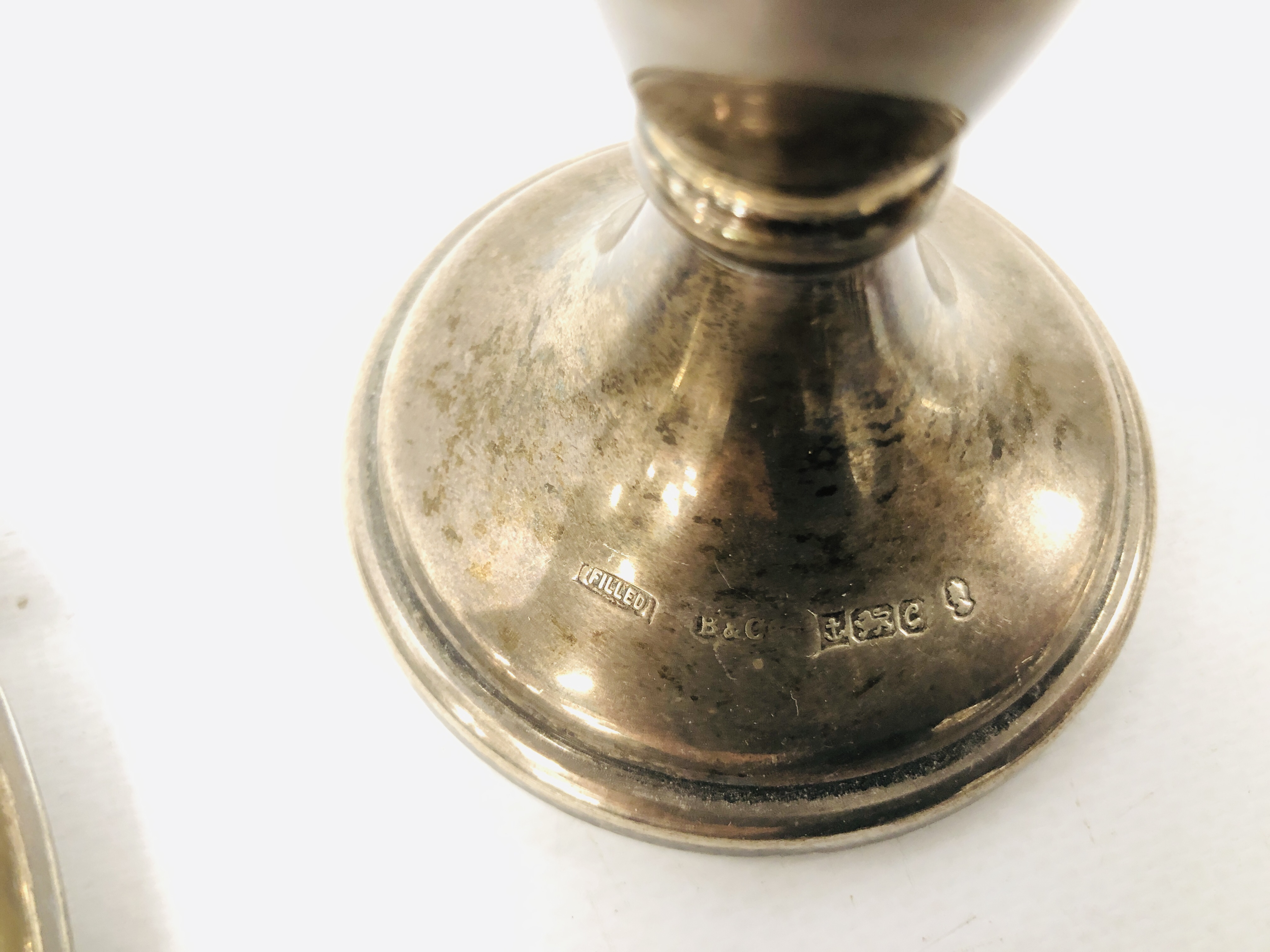 SILVER MOUNTED HAND MIRROR, BIRMINGHAM ASSAY, A SILVER TRUMPET SPECIMEN VASE, - Image 7 of 13