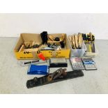 COLLECTION OF HAND TOOLS TO INCLUDE BAILEY NO.7 PLANE, CHISELS, FILES, NEEDLE FILE SET, ETC.